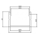 Perfil para tira led 220 voltios 15mm ancho 2 metros