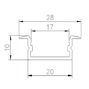 Perfil empotrar para tira led 2 metros tira 2010