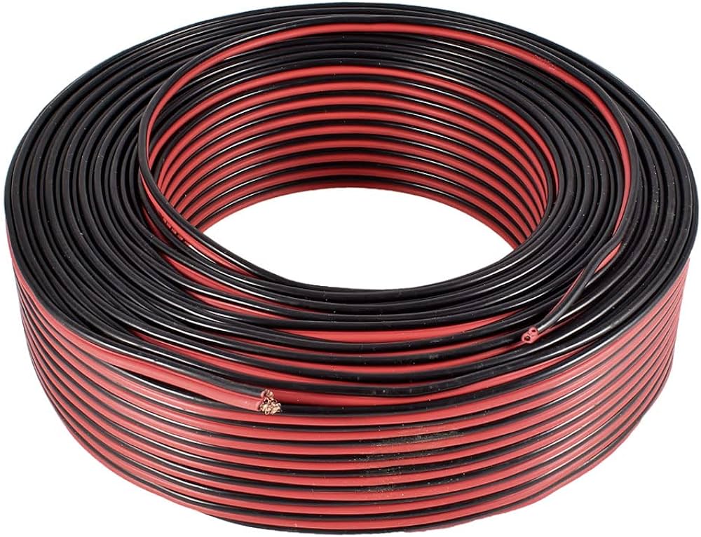 Cable paralelo audio ROJO / NEGRO 2x1mm (rollo 100m)