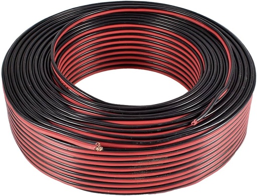 [GM10355] Cable paralelo audio ROJO / NEGRO 2x1mm (rollo 100m)